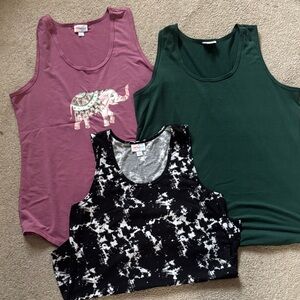 LuLaRoe Tank Tops Set - Purple, Green, Black & White